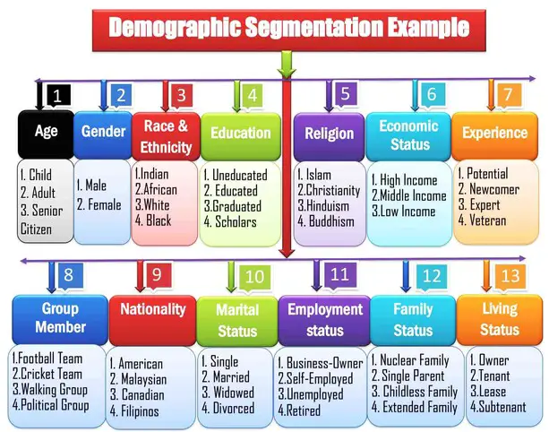 Demographic Segmentation Example & Definition in Marketing. Demographic segmentation definition. Target Market Demographics Examples.