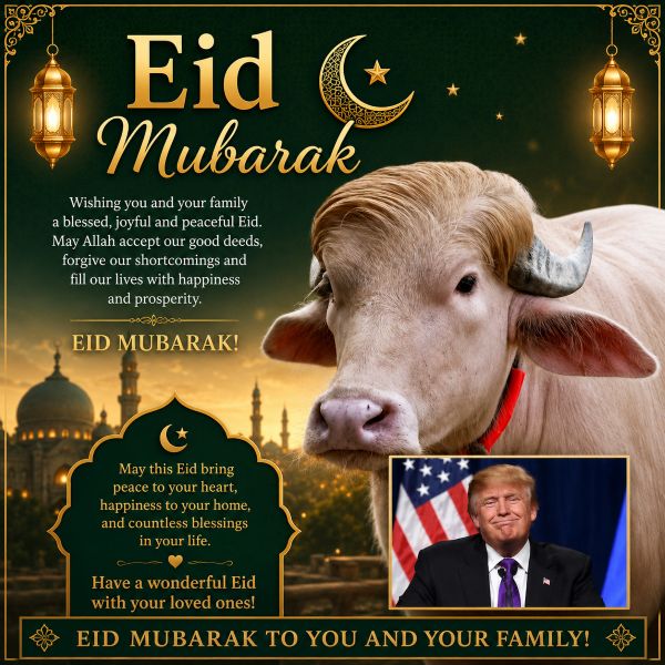 Eid Mubarak Donald Trump Funny Wish Best and Funny Eid Mubarak Wish 2026