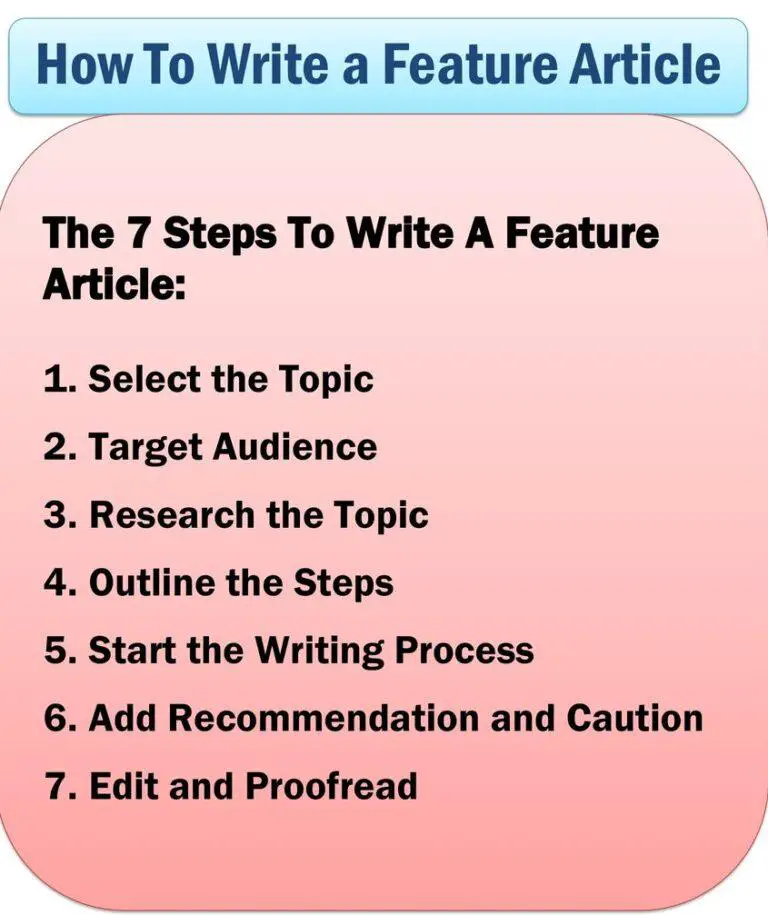 how to write a feature article step by step