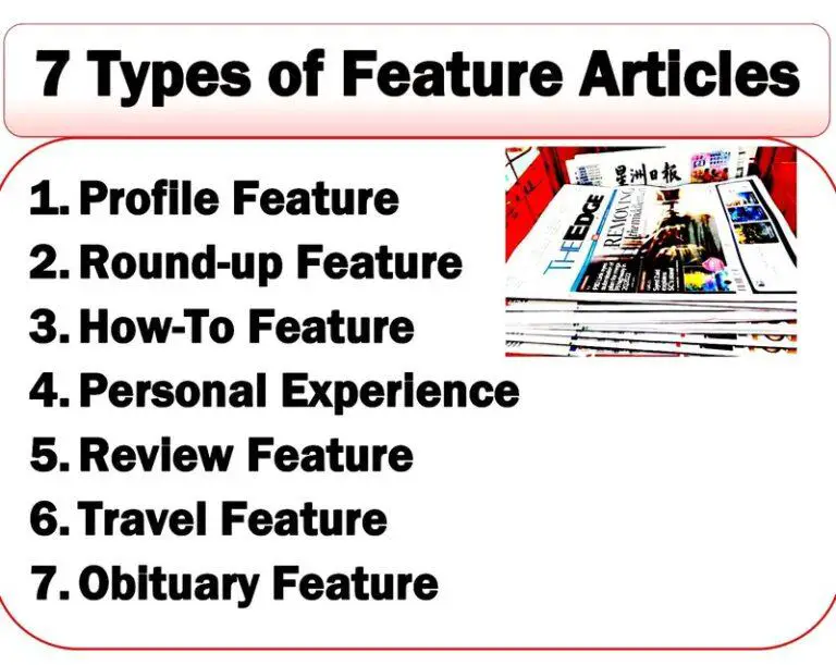 Types of Feature Articles and 7 Types of Feature Writing Examples