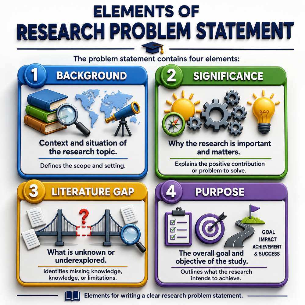 The 4 Key Components of a Research Problem Statement The 4 Key Elements of a Research Problem Statement