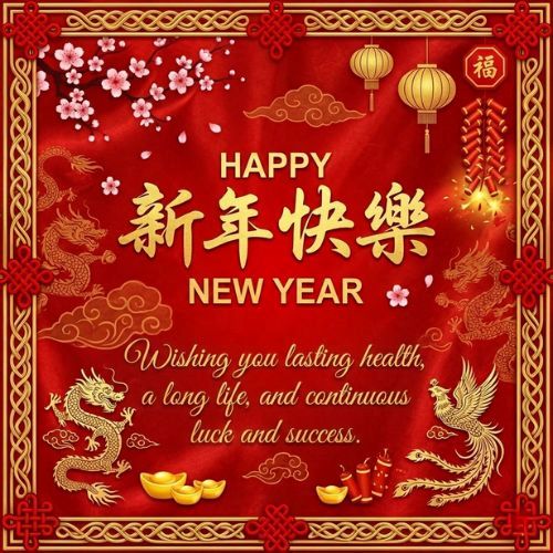 Happy Chinese New Year! Wishing you lasting health, a long life, and continuous luck and success. Chinese New Year Wishes
