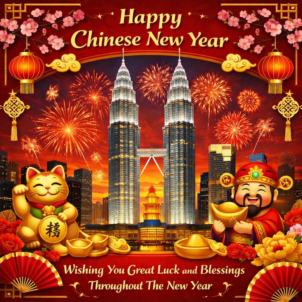 CNY wishes Malaysia Twin Tower Image