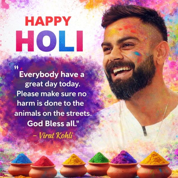 Happy Holi Wishes From Virat Kohli