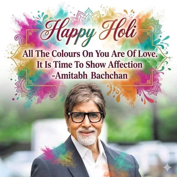 Happy Holi Quotes By Amitabh Bachchan Happy Holi Quotes By Amitabh Bachchan