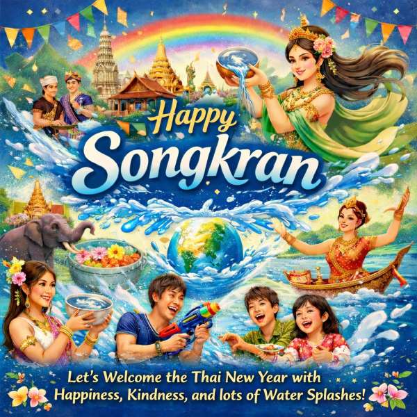 Happy Songkran Day Status for Facebook and Instagram