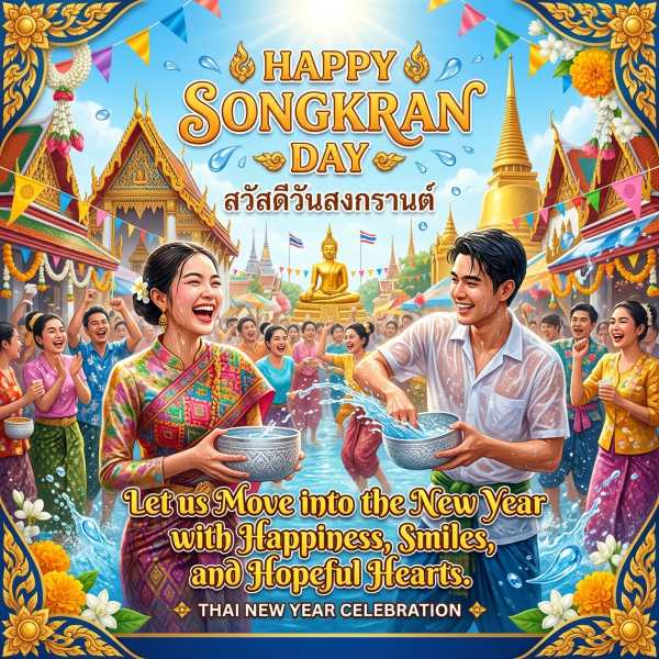 Happy Songkran Day Wishes 2026 for Friends and Family