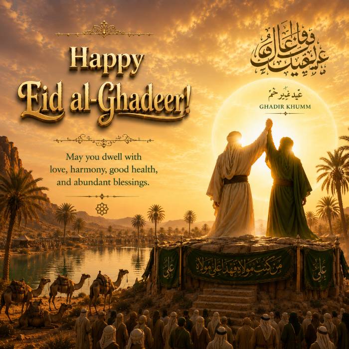 Eid al-Ghadeer Mubarak to you and your family Eid al-Ghadeer Mubarak to you and your family