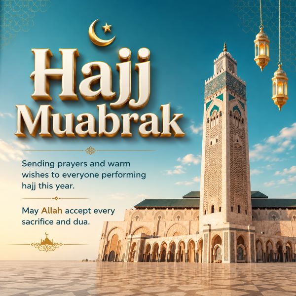 Hajj Mubarak Wishes in English
