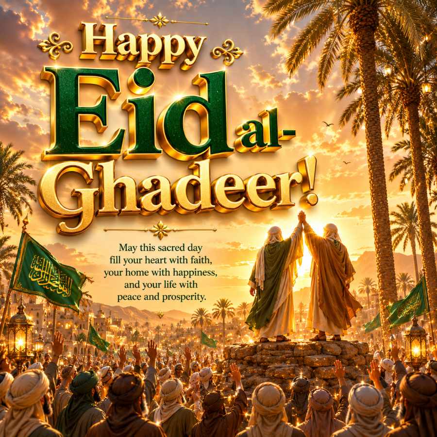 Happy Ghadir Wishes Card for Shia Happy Eid al-Ghadeer Wishes
