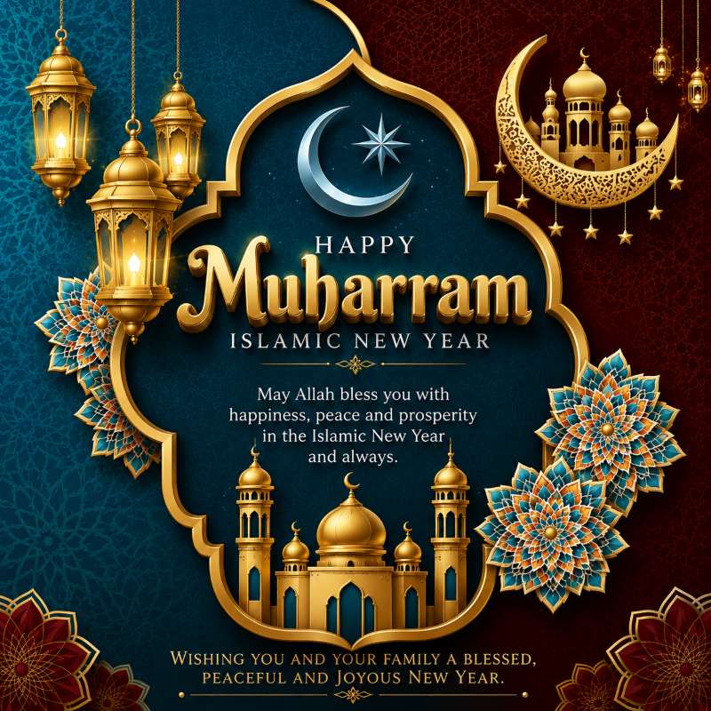 Happy Awal Muharram Islamic New Year Greetings Card Happy Muharram Islamic New Year Greetings Card