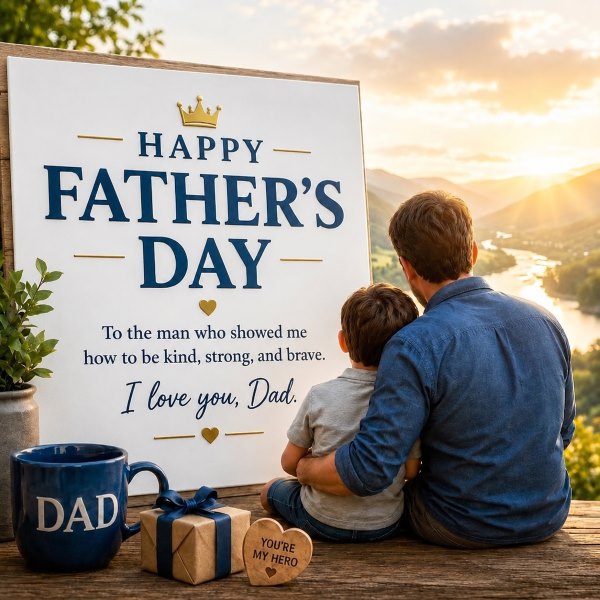 Emotional Father’s Day Wishes 3D Image Downloadable