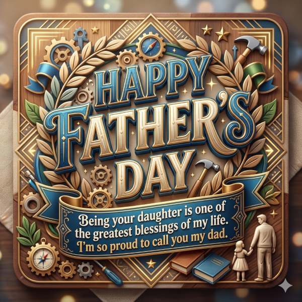 Father’s Day Sweet Messages From a Daughter Downloadable HD Image