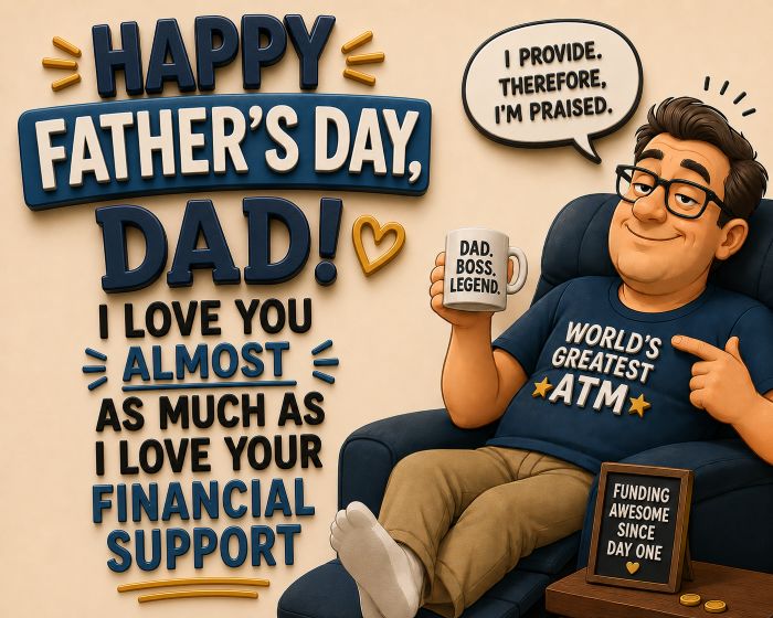 Happy Father's Day Funny Downloadable Image to Wish Father