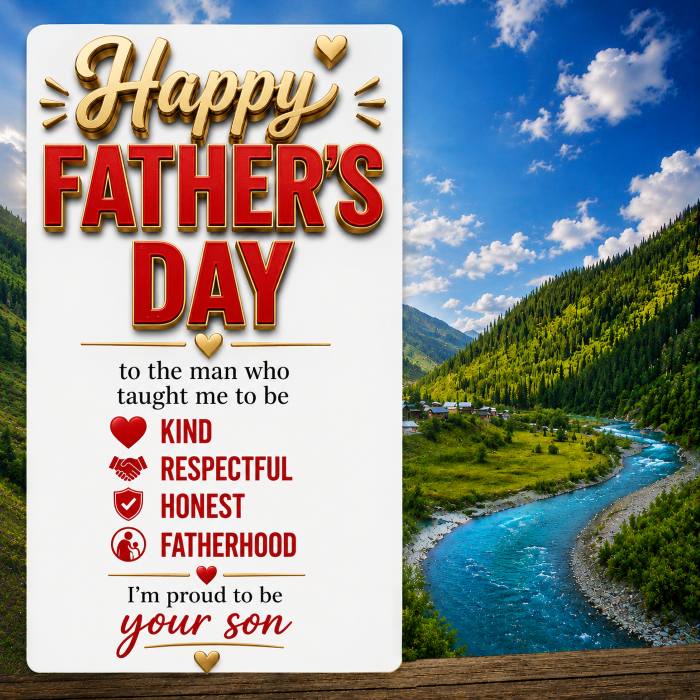 Happy Father's Day Greeting HD Downloadable Image 3D