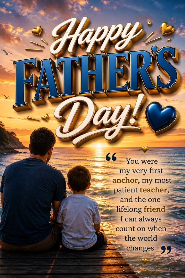 Happy Fathers Day Greetings Message Wishes from Son Downloadable HD Image 